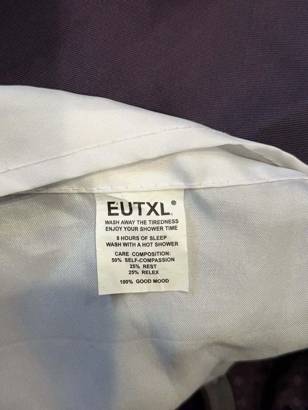 EUTXL Purple Waffle Weave Hookless Shower Curtain with Snap-In Liner